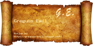 Greguss Emil névjegykártya